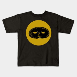 Halloween Mask, Omens, Signs, and Fortunes - Golden Ochre and Black Variation Kids T-Shirt